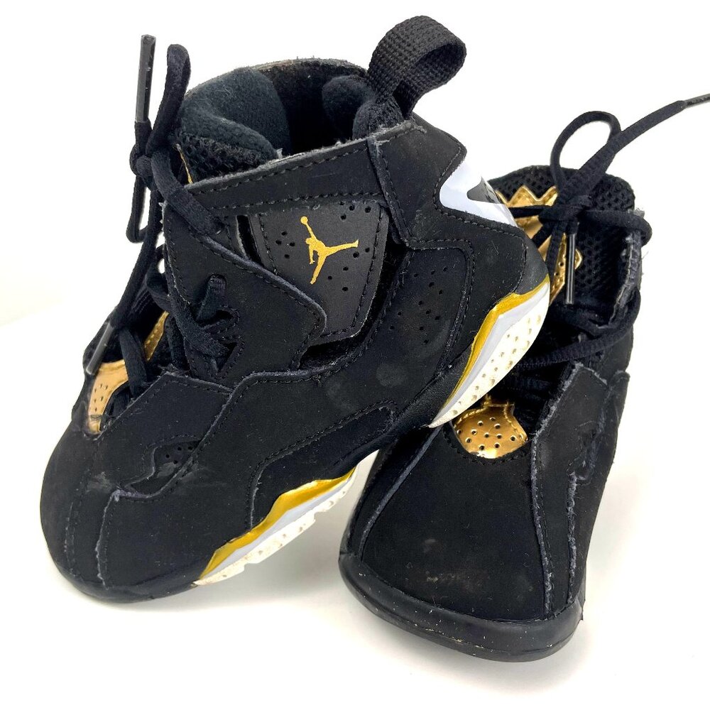 Nike Air Jordan True Flight Toddler Boys Black/Gold Sneakers 343797-070 Size 7C